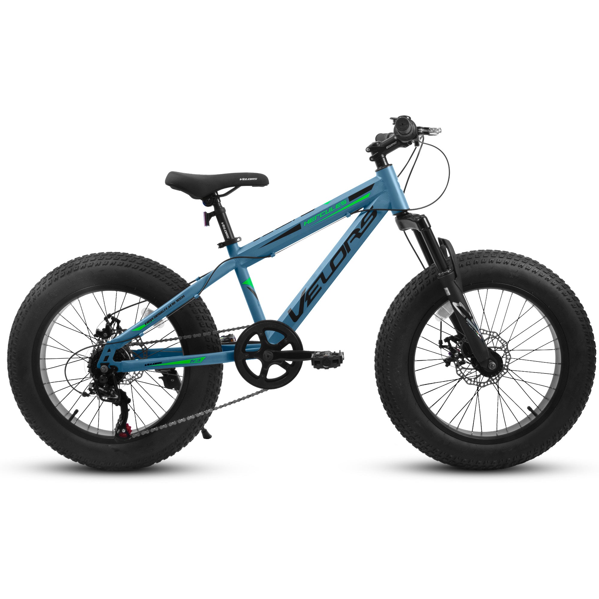 V20235 20 Inch Fat Tire Bike 7 Speed Mountain Bike, Dual Disc Brakes, High Carbon Steel Frame, Front Suspension, Mountain Buggy, City Commuter City Bike, Fat Tire Bike - Outdoor Chilling