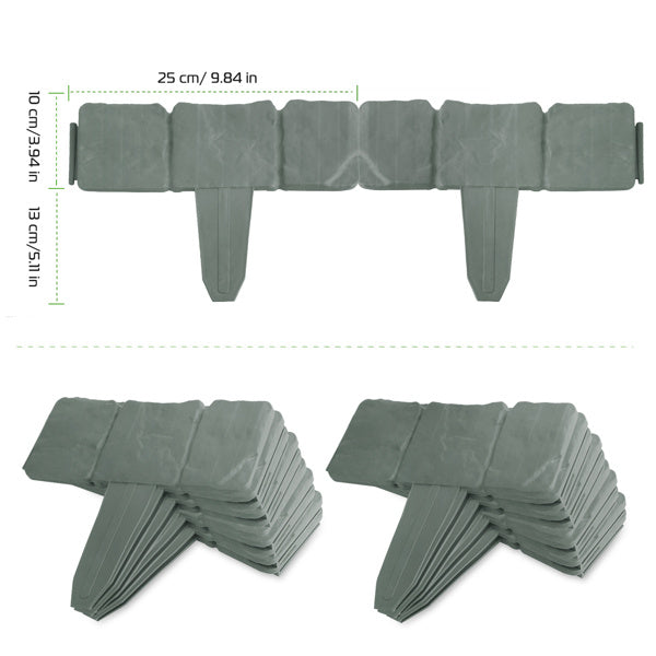 Garden Edge, Imitation Stone Effect Garden Lawn Edge, Non Digging Flexible Lawn Edge, And Flower Bed Edge Gray -20 - Outdoor Chilling