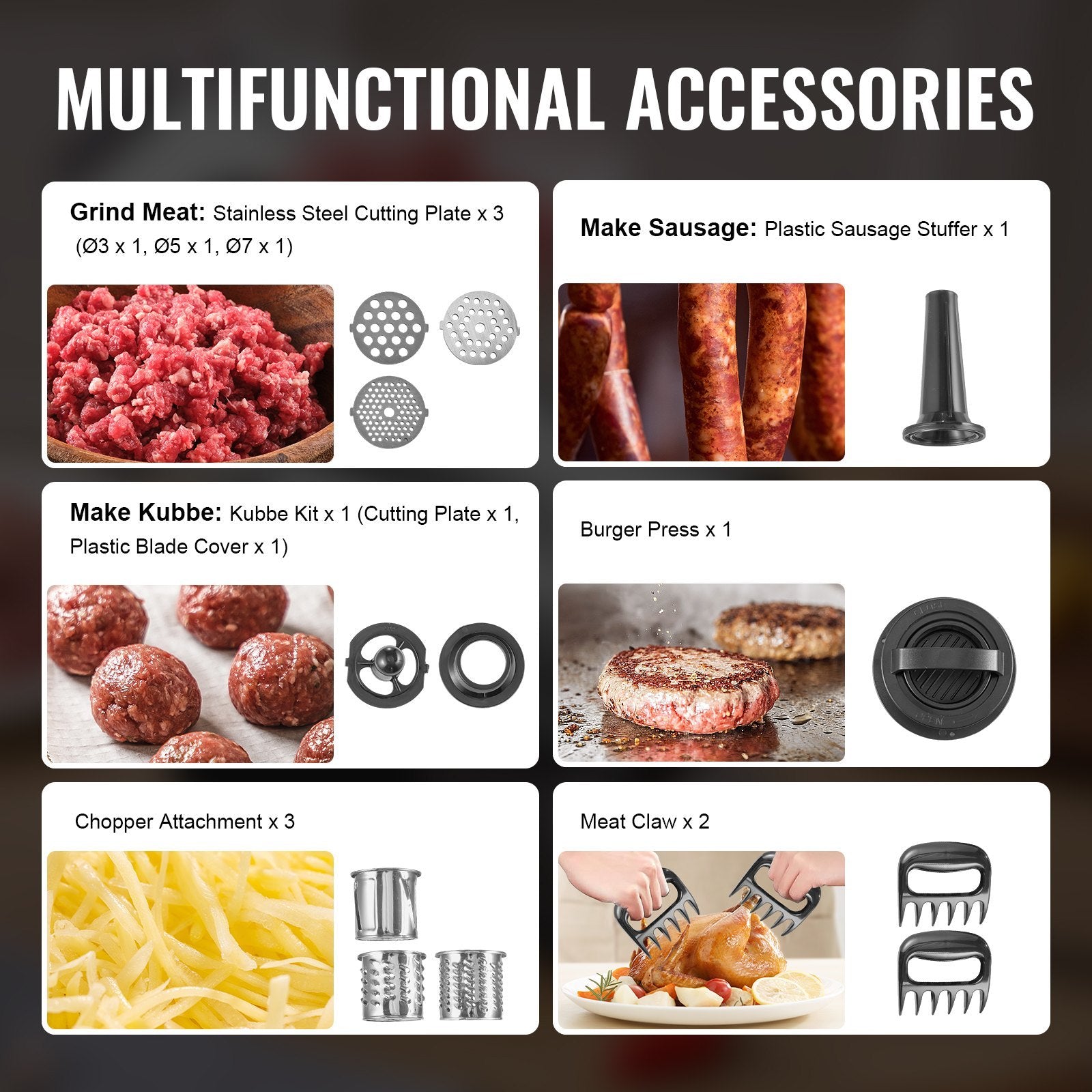Electric Meat Grinder 3 Lbs Min Sausage Stuffer Maker For Home Kitchen