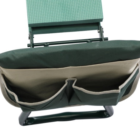 Outdoor 2-in-1 Garden Stool And Kneeler, Garden Bench With Tool Bags, Kneeling Pad, Gift For Parent, Portable, Green - Outdoor Chilling