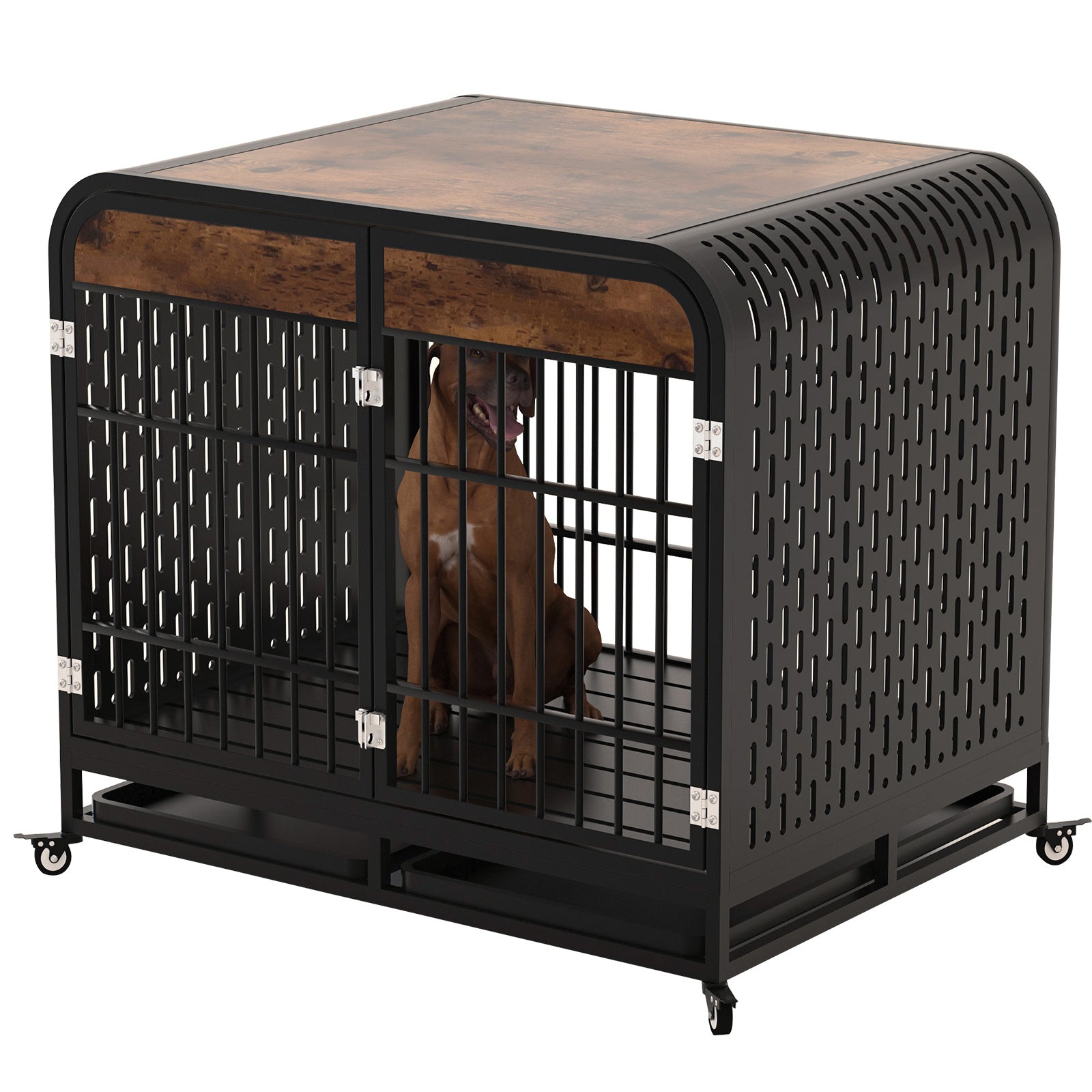 Heavy Duty Dog Crate Furniture Wooden Table 42inch Brown - Outdoor Chilling