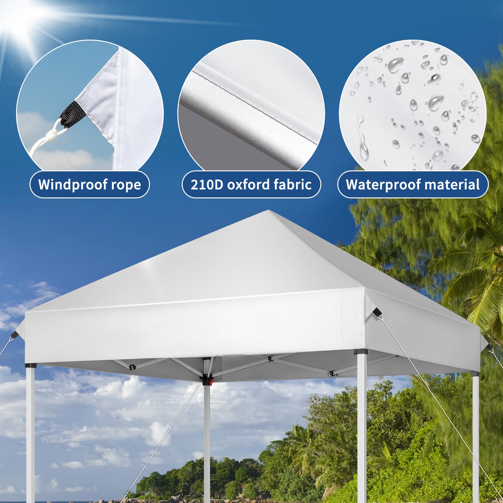5X5ft White, Outdoor Awning - Outdoor Chilling