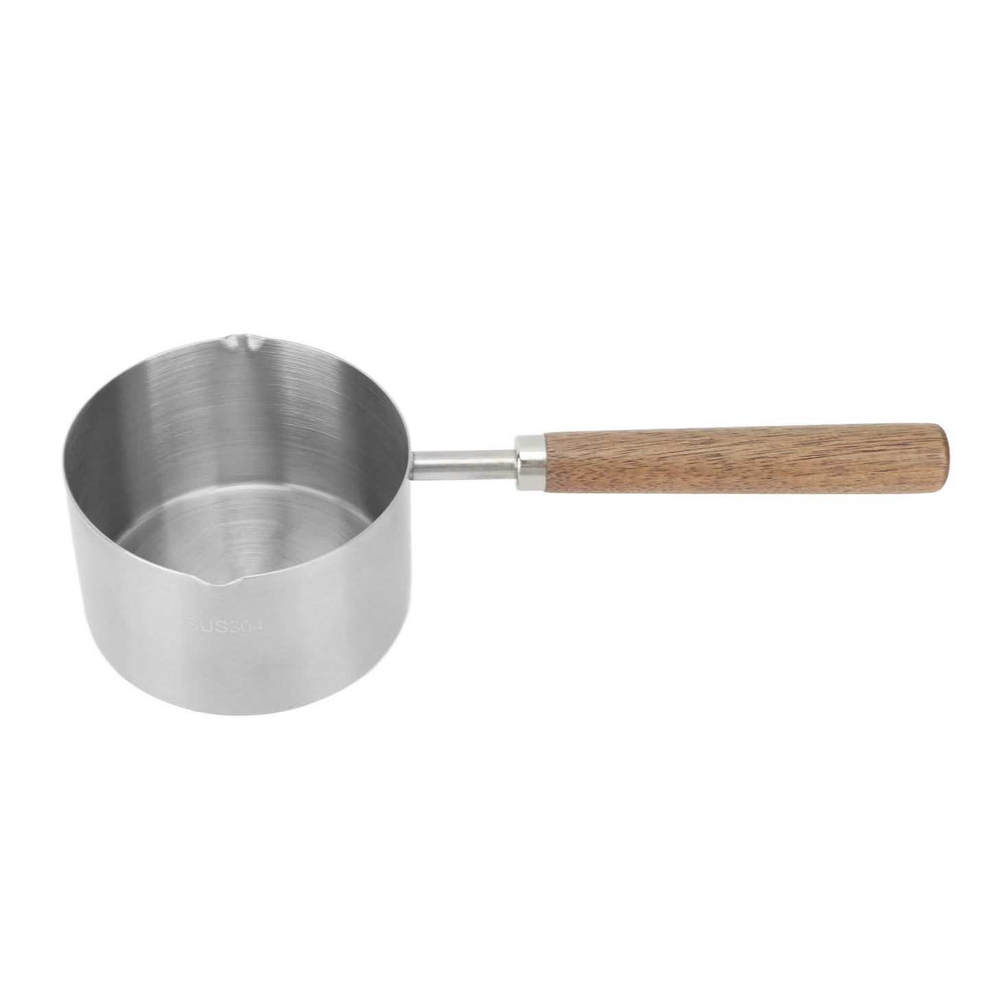 Mini Saucepan 304 Stainless Steel Comfortable Grip Prevent Scalding Portable Milk Butter Warmer Pot 200ml - Outdoor Chilling