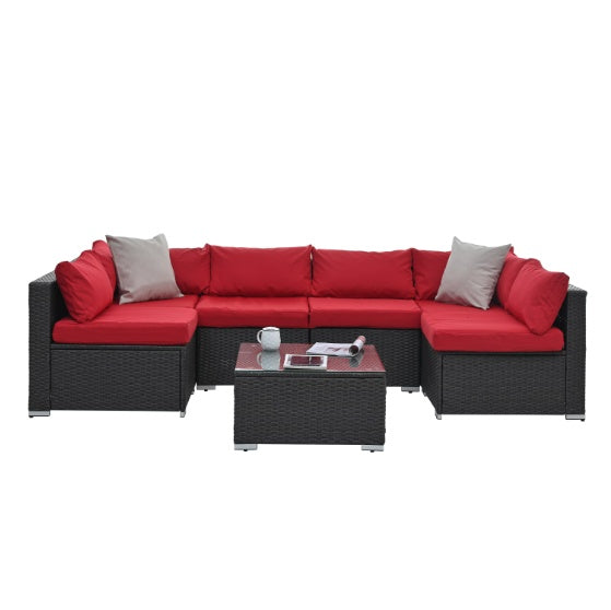 Patio Furniture PE Rattan And Tempered Glass Table - Outdoor Chilling