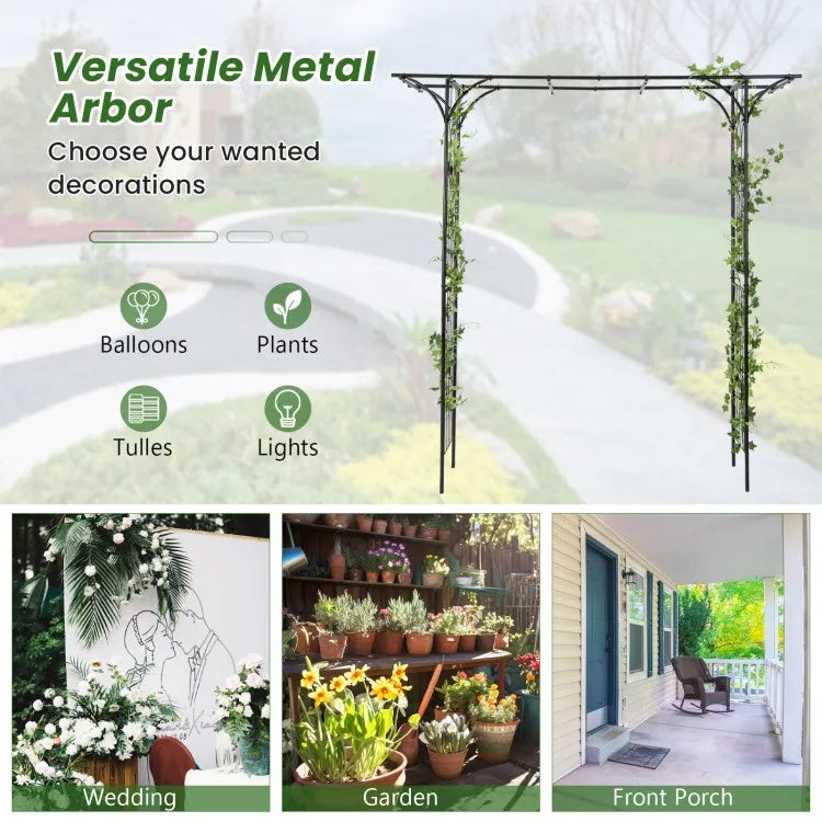 81 Inch Garden Arbor Metal Archway For Climbing Plants