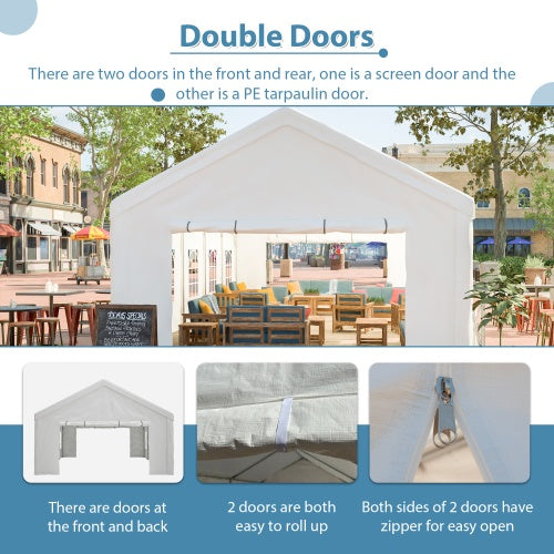 16x32FT Party Tent Heavy Duty, Large Wedding Event Shelters With 3 Storage Bags & Removable Sidewalls, Outdoor Canopy Gazebo Commercial Tents For Parties Carport Camping Garden Patio - Outdoor Chilling