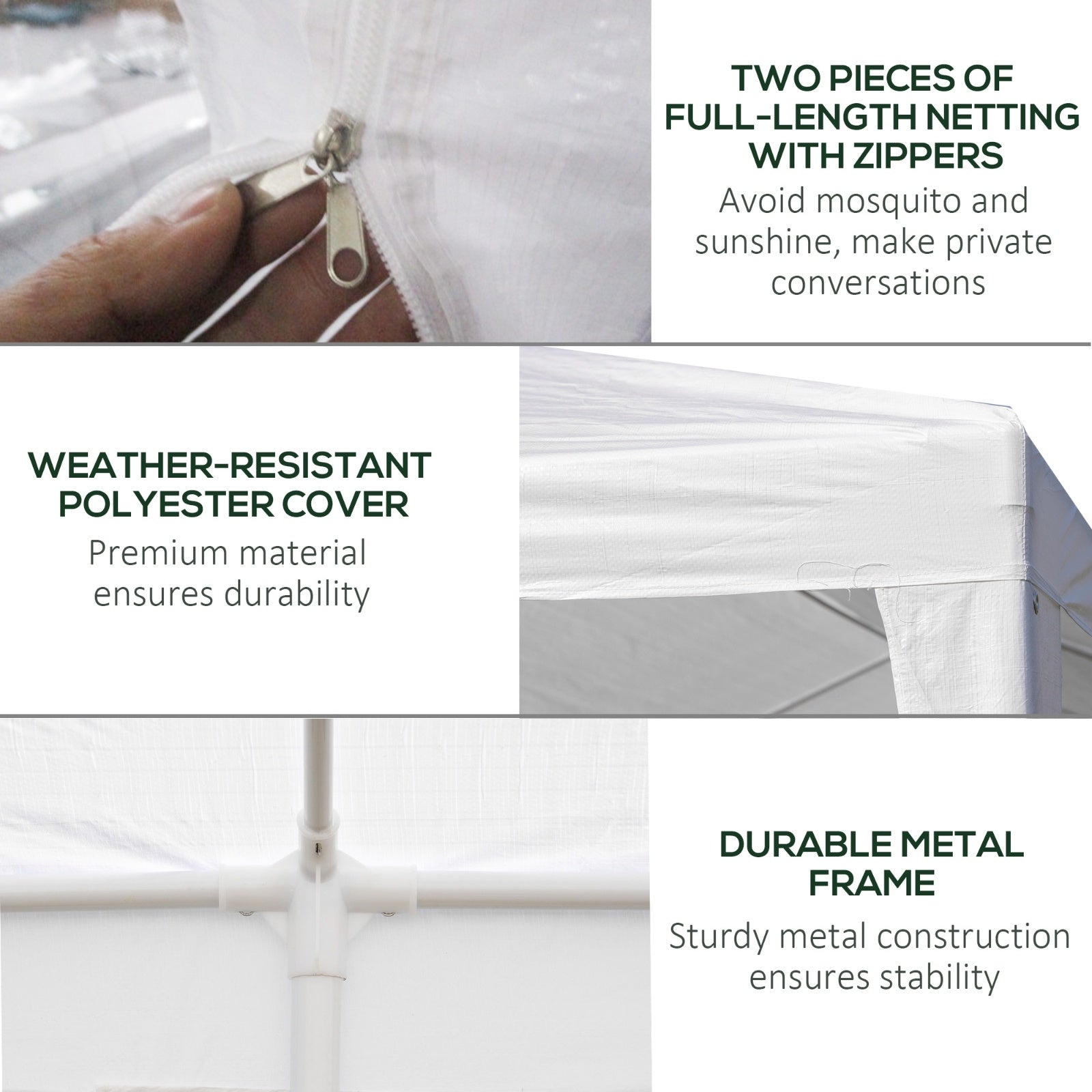 Outsunny 10' X 20' Party Tent, Outdoor Wedding Canopy & Gazebo With 6 Removable Sidewalls - Outdoor Chilling