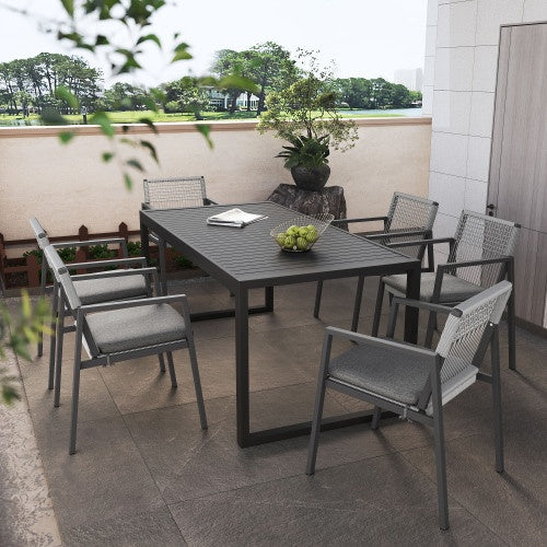 Outdoor Dining Chair Set Of 2, Aluminum Rope , Outdoor Armchair Seating For Patio Backyard Poolside Balcony, Cushion Included - Outdoor Chilling