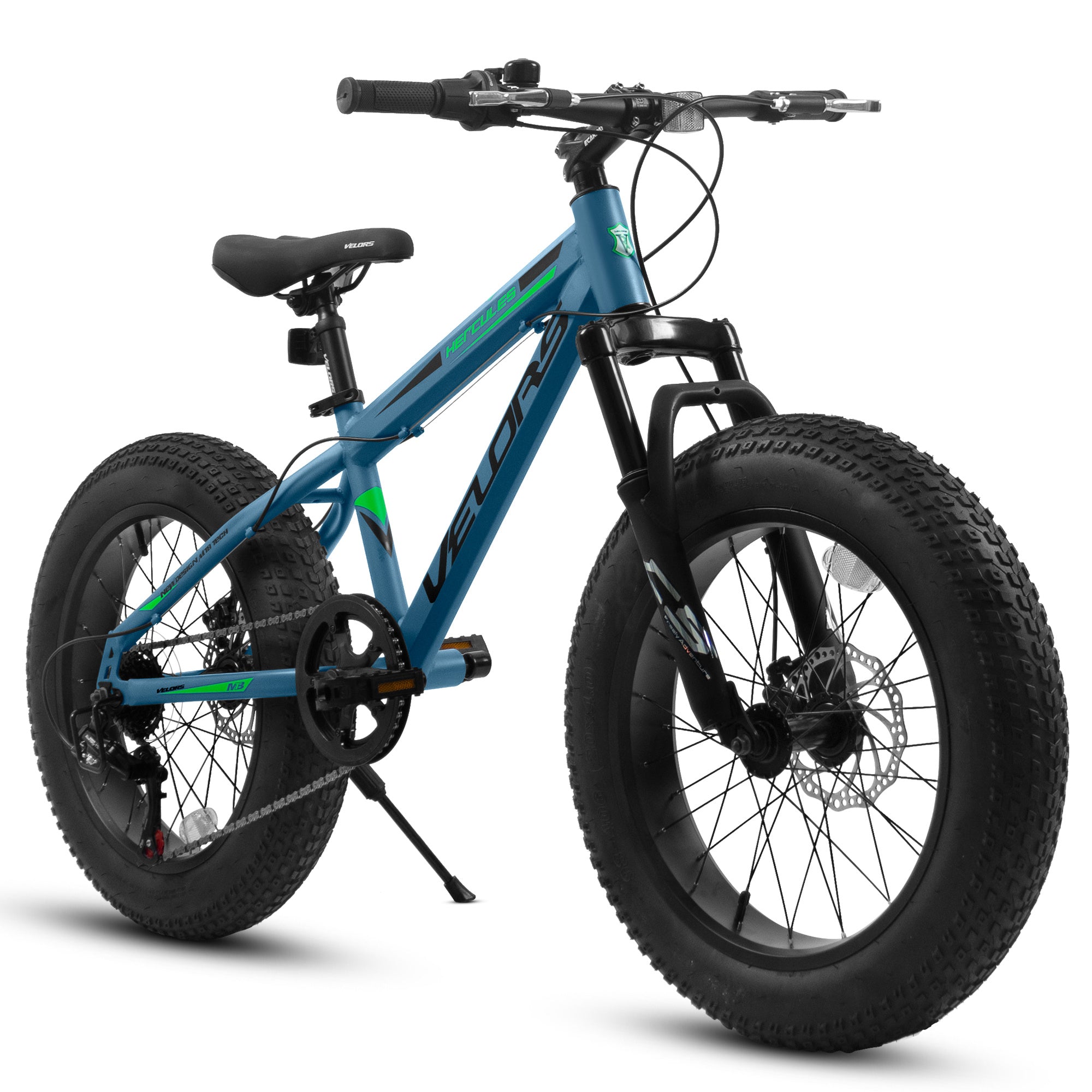 V20235 20 Inch Fat Tire Bike 7 Speed Mountain Bike, Dual Disc Brakes, High Carbon Steel Frame, Front Suspension, Mountain Buggy, City Commuter City Bike, Fat Tire Bike - Outdoor Chilling