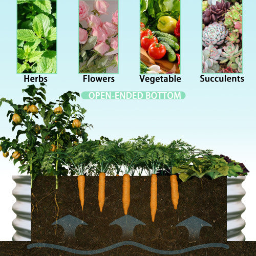 4x2x1ft Raised Garden Bed Kit, Galvanized Planter Raised Garden Beds For Outdoor For Vegetables,Flowers &Herbs, Heavy Duty, Rust-Resistant, Easy Assembly - Outdoor Chilling