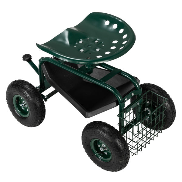 Deep Green Short Handle Garden Seat Car - Outdoor Chilling