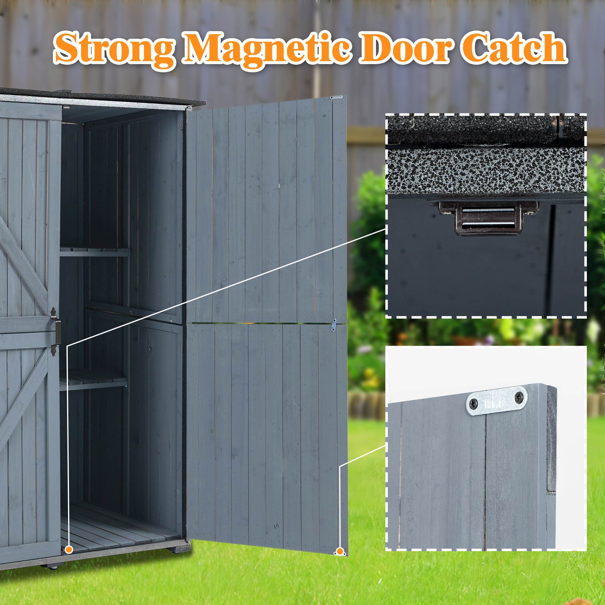 The Storage Shed Is Made Of A Sturdy Metal Frame And Durable Fir Wood, Which Is Sturdy And Durable. The Entire Frame Is Weather-resistant, Making It An Ideal Choice For Your Outdoor Living Space.