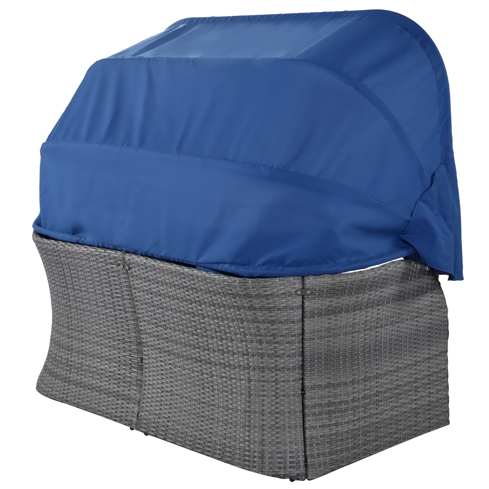 U STYLE Patio Furniture Set Daybed W Retractable Canopy Wicker - Outdoor Chilling