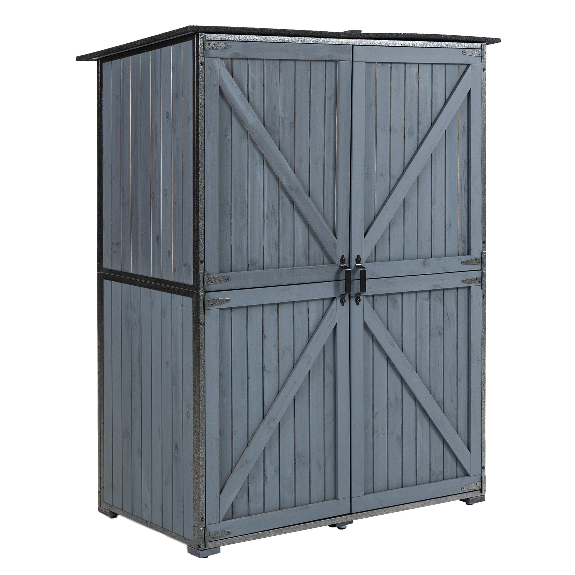 The Storage Shed Is Made Of A Sturdy Metal Frame And Durable Fir Wood, Which Is Sturdy And Durable. The Entire Frame Is Weather-resistant, Making It An Ideal Choice For Your Outdoor Living Space.