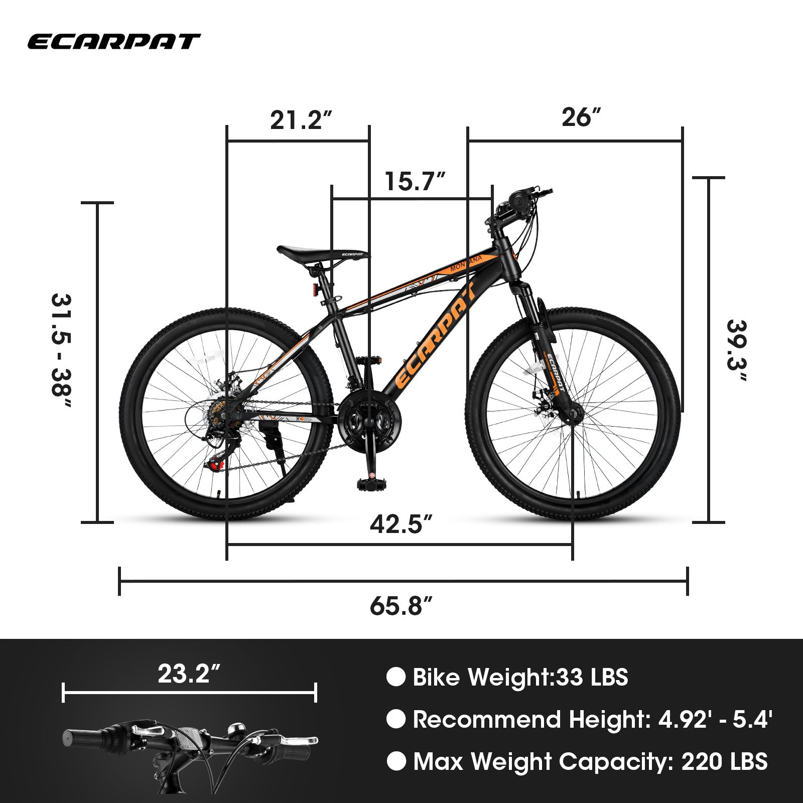 A24299 24 Inch Mountain Bike Bicycle For Adults Aluminium Frame Bike Shimano 21-Speed With Disc Brake - Outdoor Chilling