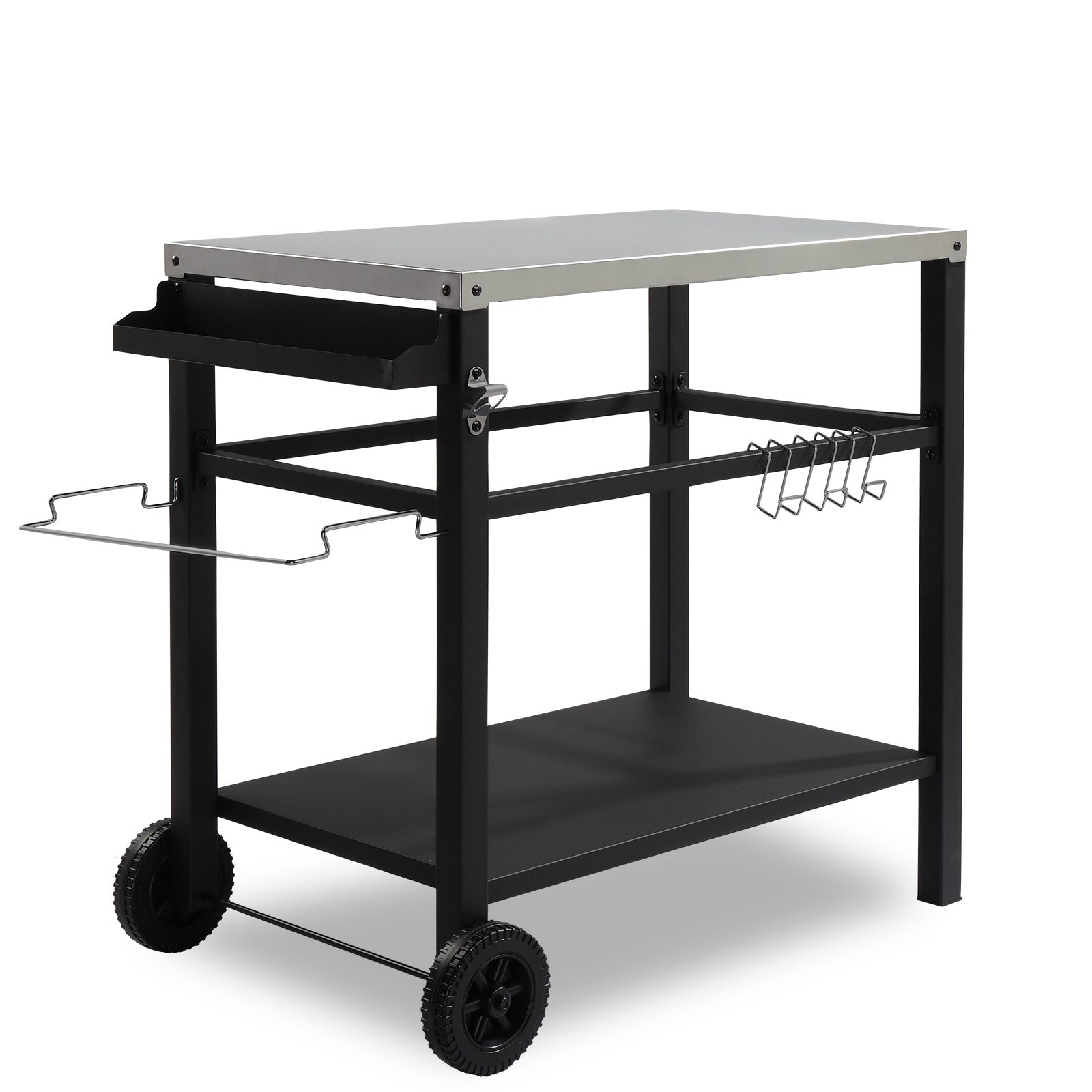 112x59x82cm, Stainless Steel Top, Without Basket, Removable, Barbecue Cart - Outdoor Chilling