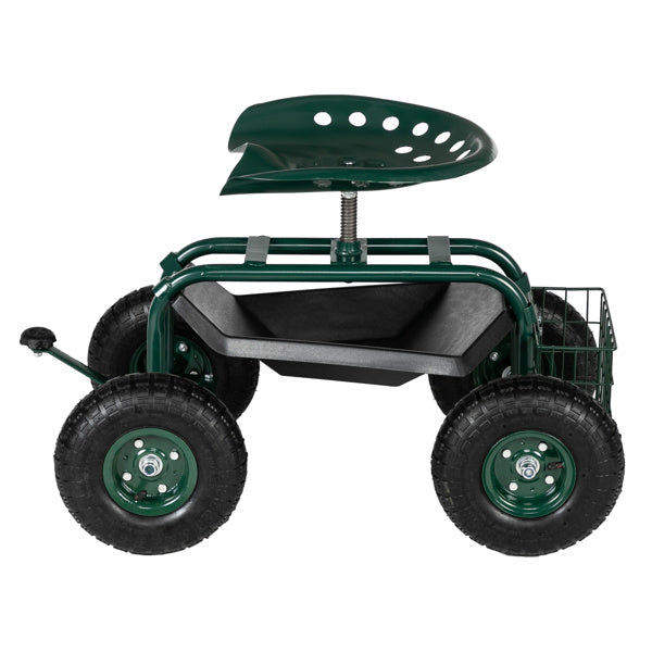 Deep Green Short Handle Garden Seat Car - Outdoor Chilling
