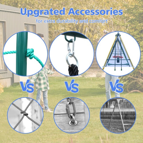 Indoor Outdoor Metal Swing Set With Safety Belt - Outdoor Chilling