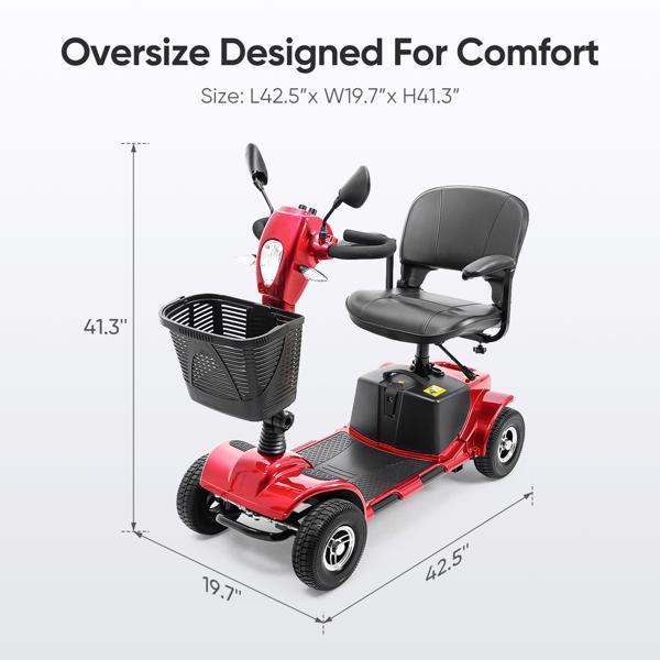 4-wheel Electric Scooter With Basket And Extended Battery - Outdoor Chilling