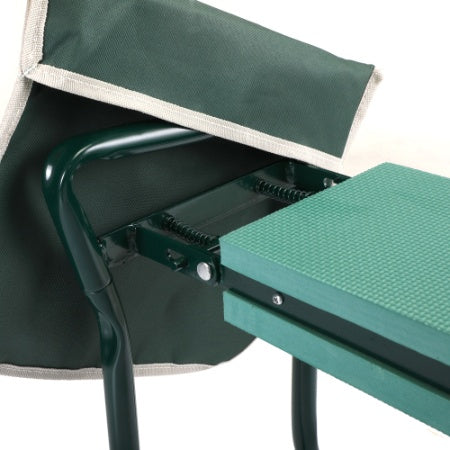 Outdoor 2-in-1 Garden Stool And Kneeler, Garden Bench With Tool Bags, Kneeling Pad, Gift For Parent, Portable, Green - Outdoor Chilling