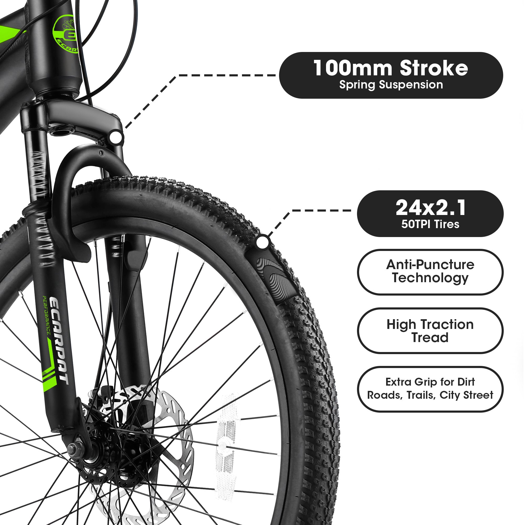 A24299 24 Inch Mountain Bike Bicycle For Adults Aluminium Frame Bike Shimano 21-Speed With Disc Brake - Outdoor Chilling