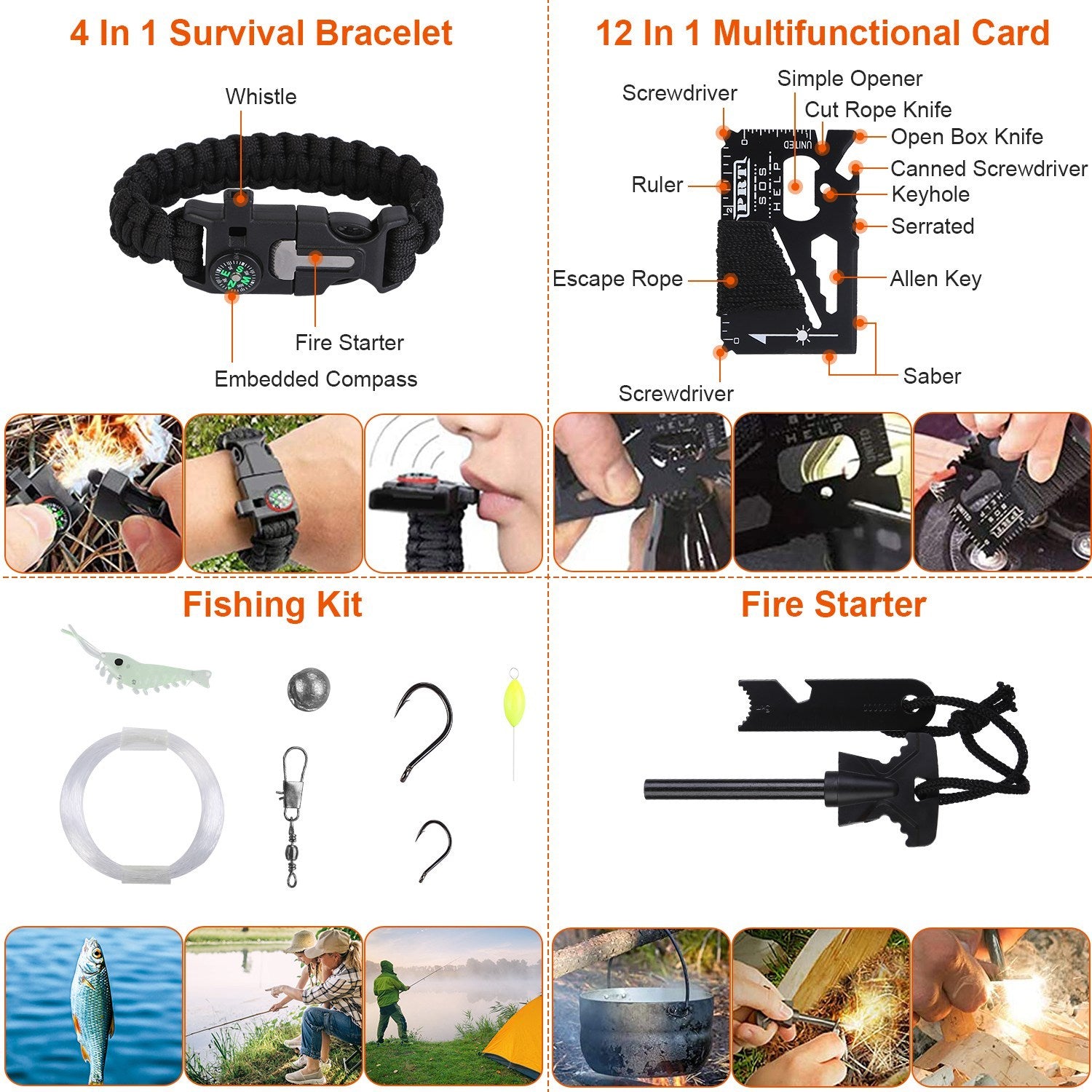 125Pcs Survival Kits Professional Emergency Survival Gear Tactical First Aid Kit Supplies For Outdoor Adventure Camping Hiking Hunting - Outdoor Chilling
