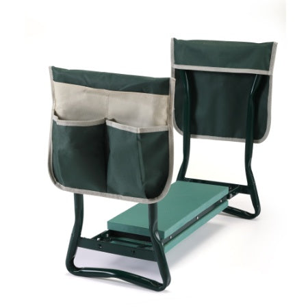Outdoor 2-in-1 Garden Stool And Kneeler, Garden Bench With Tool Bags, Kneeling Pad, Gift For Parent, Portable, Green - Outdoor Chilling