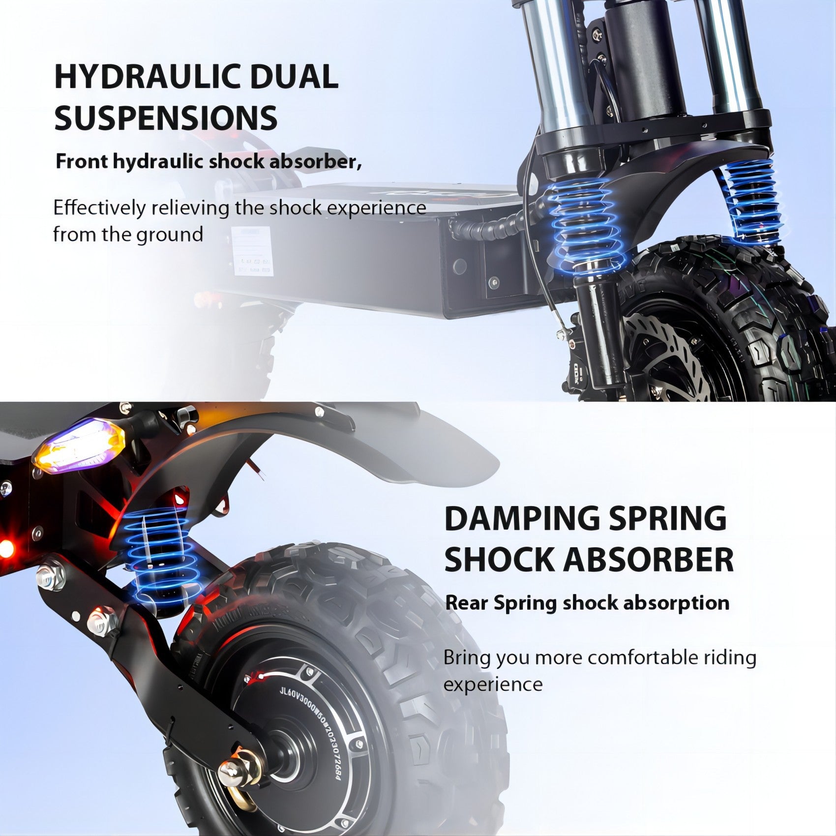 Electric Scooter With Seat, 6000W Power Dual Motor Top Speed 50MPH 60V 35Ah Battery 50 Miles Range, 11 Inch Off-Road Tires For Street Commuting And Limit Offroad - Outdoor Chilling