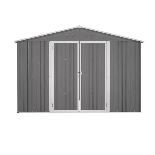 10' x 10' Steel Garden Shed With Double Lockable Door