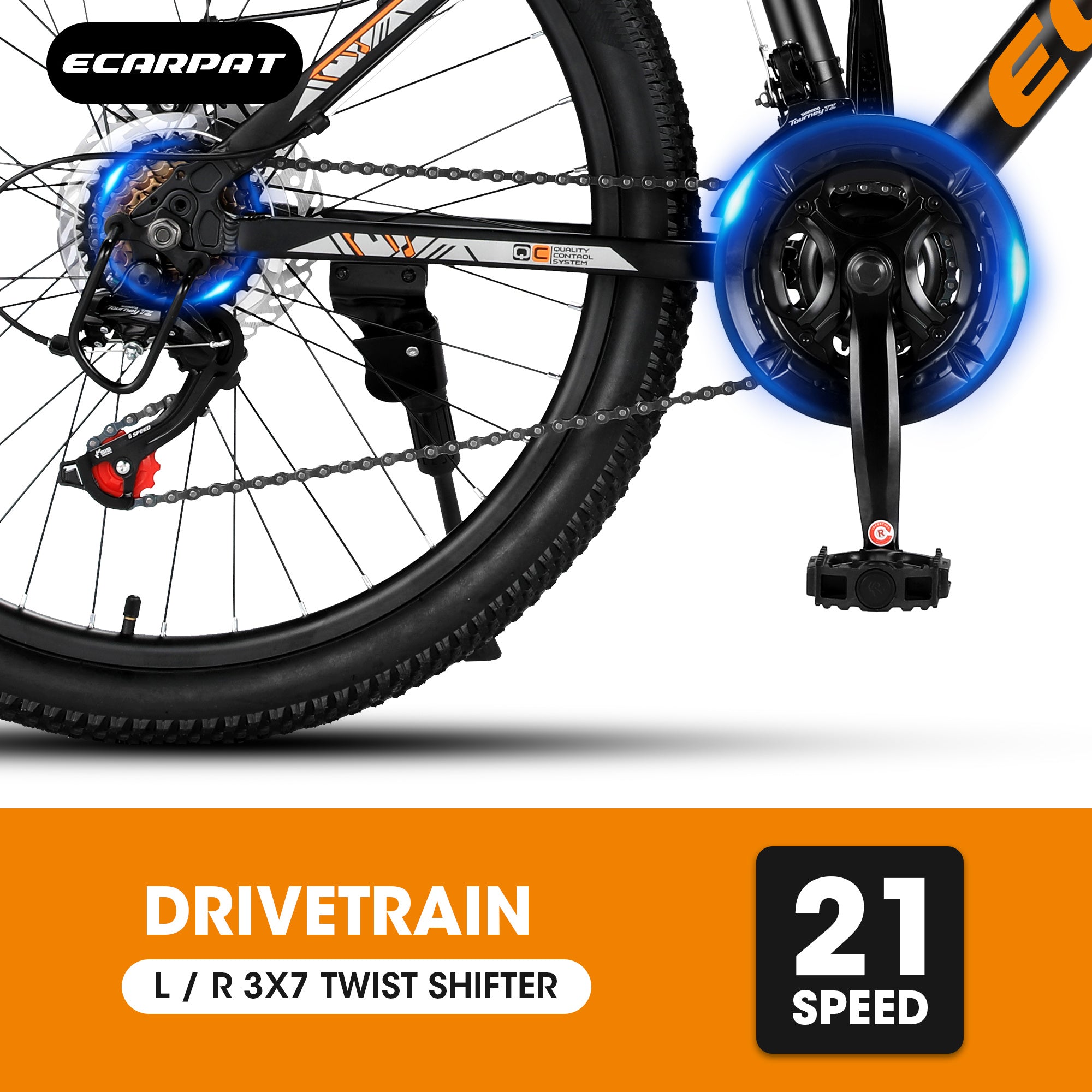A24299 24 Inch Mountain Bike Bicycle For Adults Aluminium Frame Bike Shimano 21-Speed With Disc Brake - Outdoor Chilling