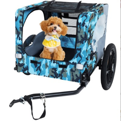 Utdoor Heavy Duty Collapsible Pet Bike Trailer With 16-Inch All Terrain Wheels & Universal Hitch Foldable Dog Cargo Carrier Cart For Bicycles - Outdoor Chilling
