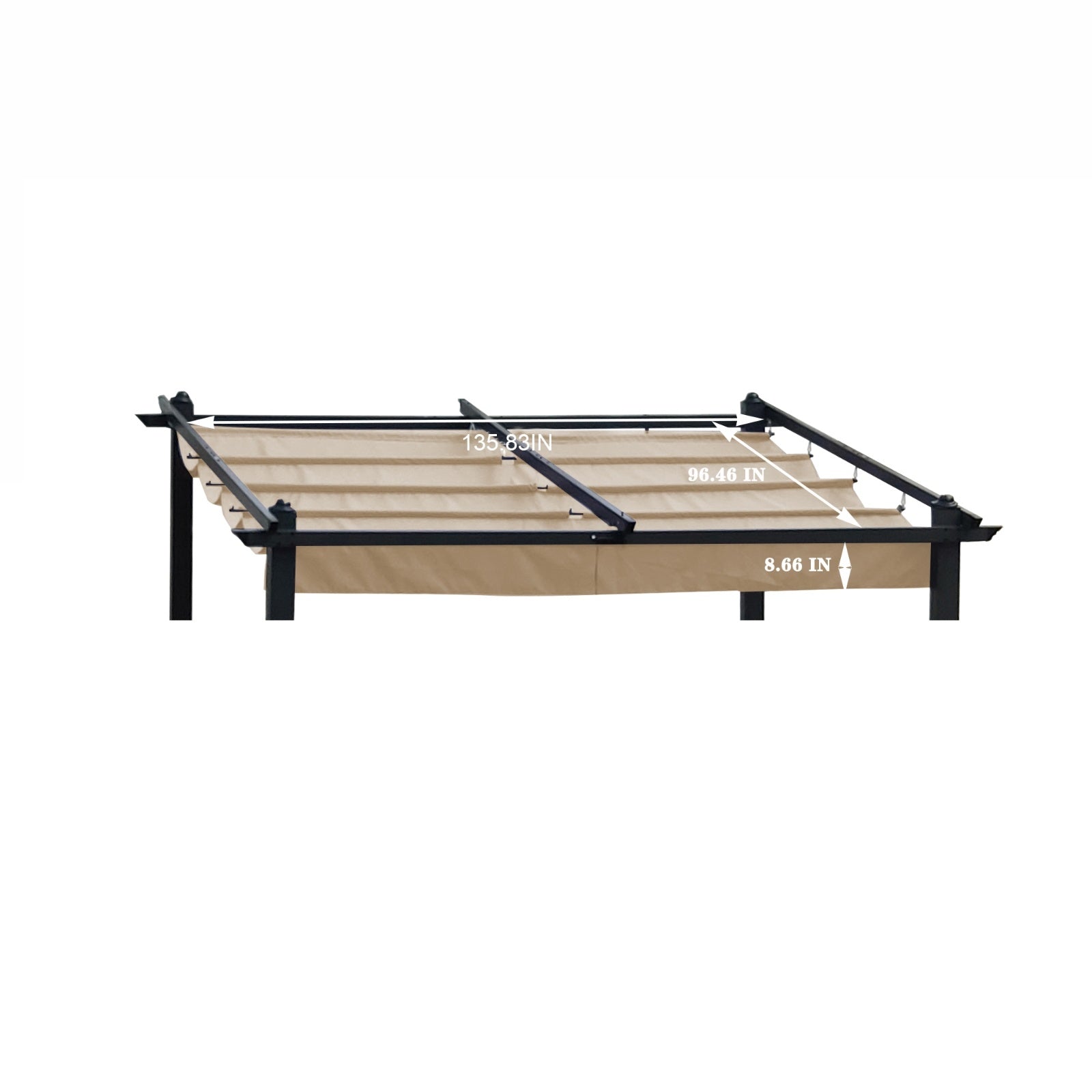 Replacement Canopy Top Cover Fabric For 13 X 10 Ft Outdoor Patio Retractable Pergola Sun-shelter Can