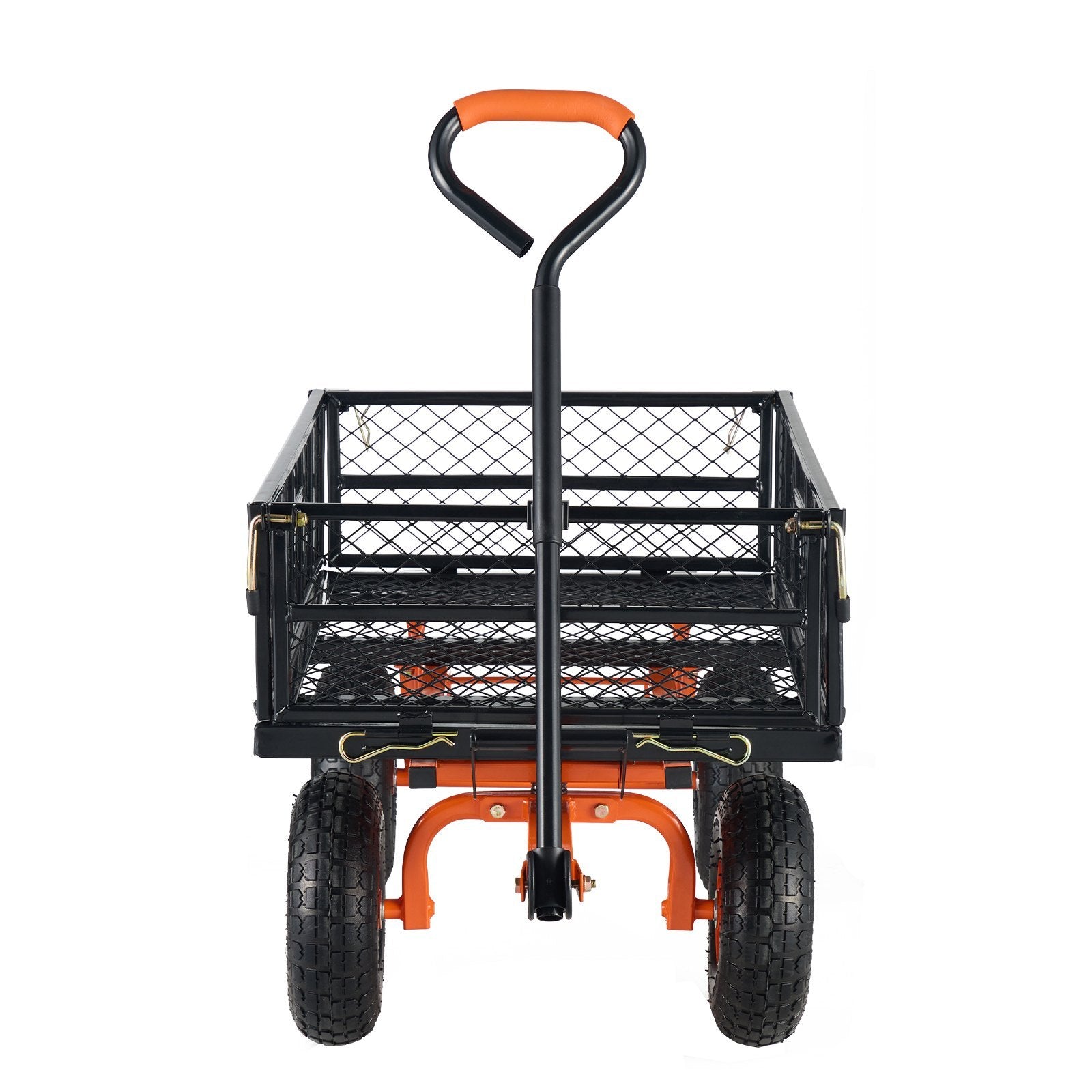 VEVOR Dump Cart, Metal Garden Dump Cart With Easy To Assemble Frame, Dump Wagon With 2-in-1 Convertible Handle, Utility Wheelbarrow 400 Lbs Capacity, 10 Inch Tires - Outdoor Chilling
