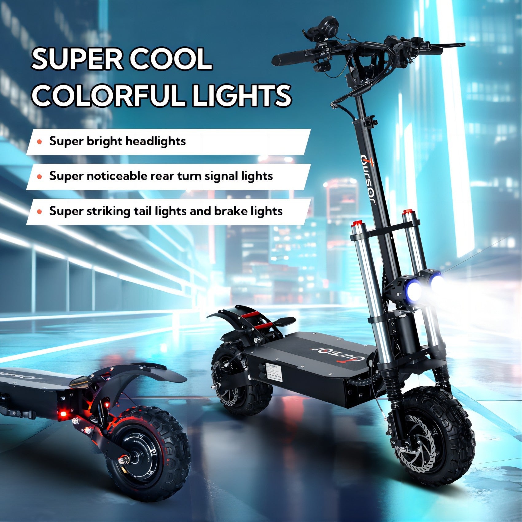 Electric Scooter With Seat, 6000W Power Dual Motor Top Speed 50MPH 60V 35Ah Battery 50 Miles Range, 11 Inch Off-Road Tires For Street Commuting And Limit Offroad - Outdoor Chilling