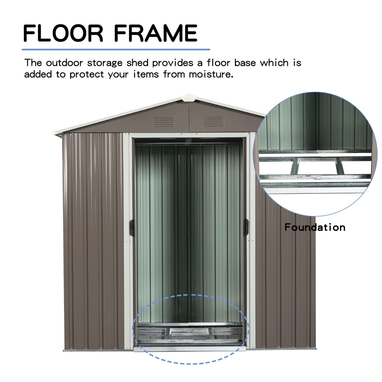 8ft X 4ft Outdoor Metal Storage Shed - Outdoor Chilling