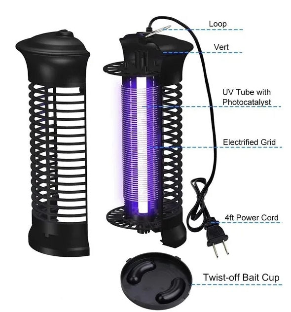 Electric Fly Gnat Killer Lamp Pests Fly Insect Trap Mosquito Bug Zapper 4,000V - Outdoor Chilling