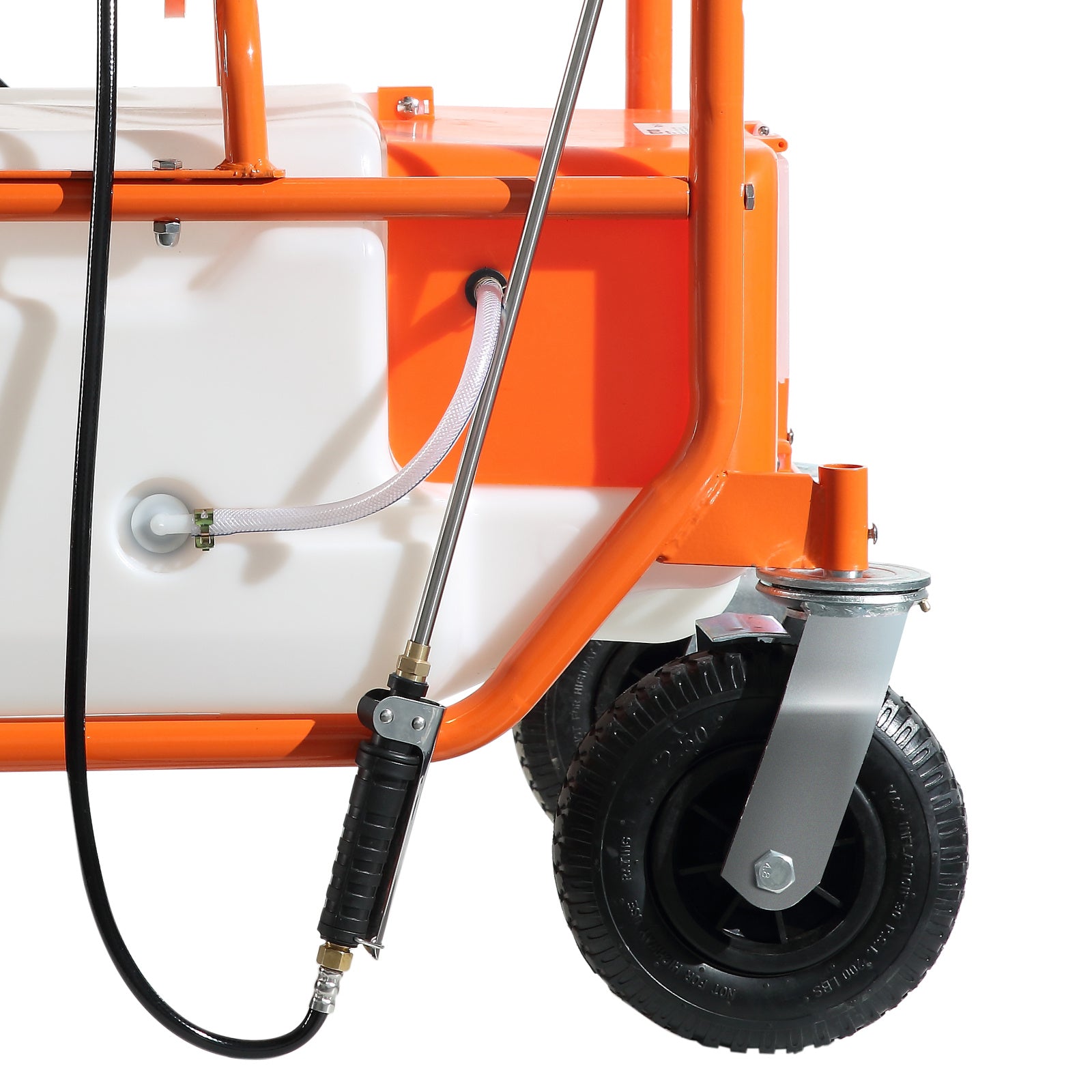 VEVOR Battery Powered Lawn Sprayer On Wheel, 0-90 PSI Adjustable Pressure, 15 Gallon Tank, Cart Sprayer With 8 Nozzles And 2 Wands, 12V 12Ah Battery, Wide Mouth Lid For Weeding, Spraying - Outdoor Chilling