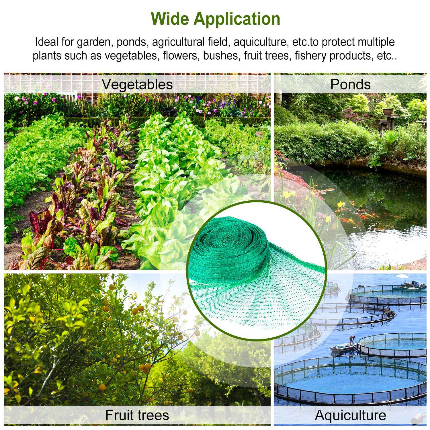 13 X 33ft Garden Netting Heavy Duty PE Anti Bird Netting Plants Fruits Tree Vegetables Protection Netting Net - Outdoor Chilling