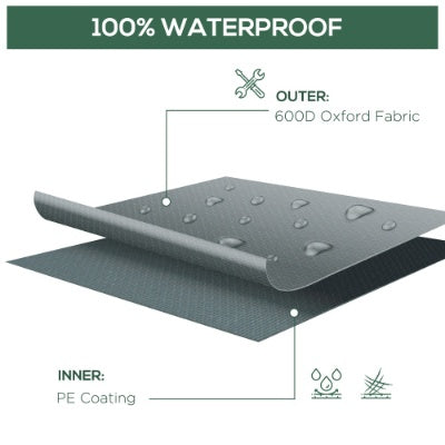 Outsunny 97 X 65X 26 Heavy Duty Outdoor Sectional Sofa Cover, Waterproof Patio Furniture Cover For Weather Protection, Gray