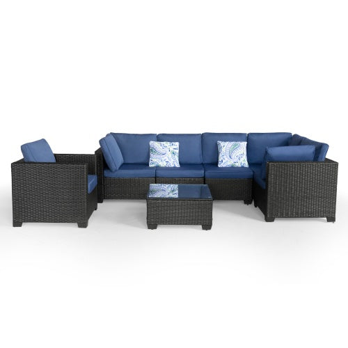 7 Pieces Outdoor Set Furniture Patio Furniture Sets Conversation Sets Balcony Furniture Outdoor Sectional For Outdoor Indoor Lawn Garden Porch Poolside - Outdoor Chilling