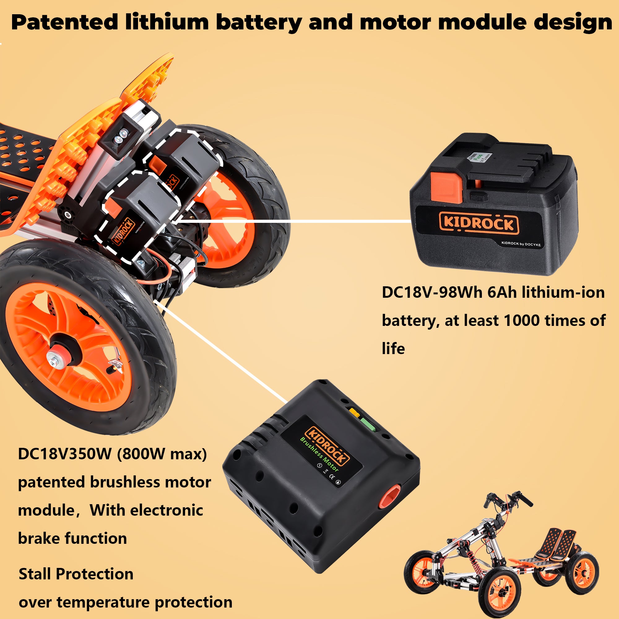 High Strength Material Electric Innovative Go Kart - Outdoor Chilling