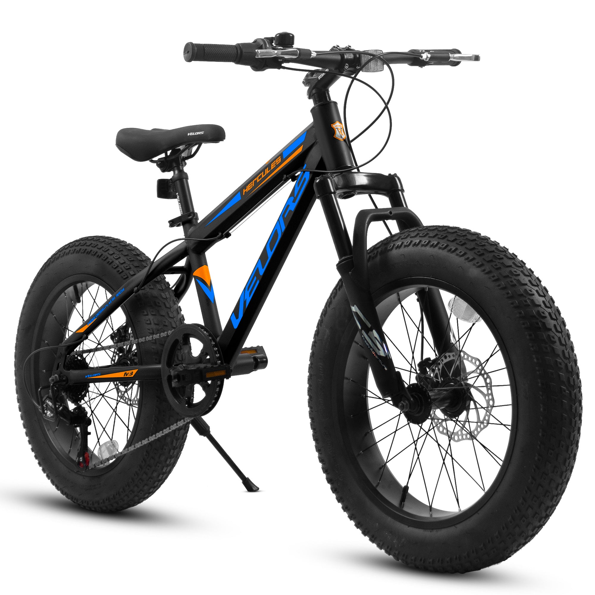 V20235 20 Inch Fat Tire Bike 7 Speed Mountain Bike, Dual Disc Brakes, High Carbon Steel Frame, Front Suspension, Mountain Buggy, City Commuter City Bike, Fat Tire Bike - Outdoor Chilling