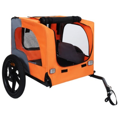 Utdoor Heavy Duty Collapsible Pet Bike Trailer With 16-Inch All Terrain Wheels & Universal Hitch Foldable Dog Cargo Carrier Cart For Bicycles - Outdoor Chilling