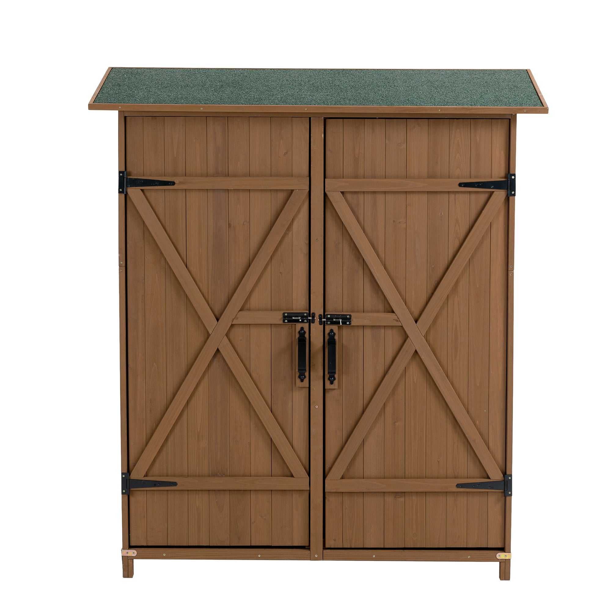 56L X 19.5W X 64H In Outdoor Storage Shed With Lockable Door,Wooden Tool Storage Shed With Detachable Shelves And Pitch Roof - Outdoor Chilling