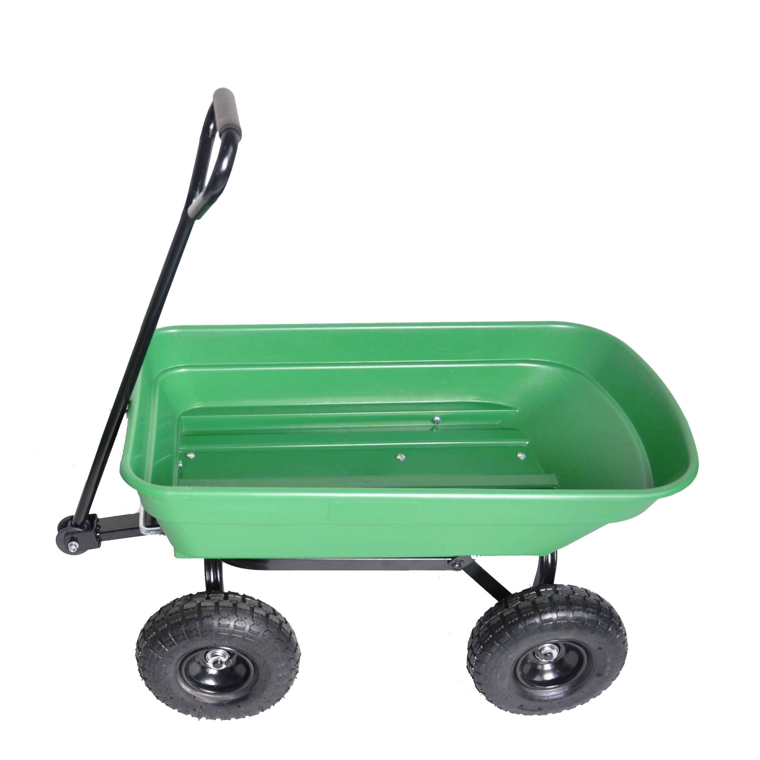 Folding Garden Dump Cart With Steel Frame And 10-in., 300-Pound Capacity - Outdoor Chilling