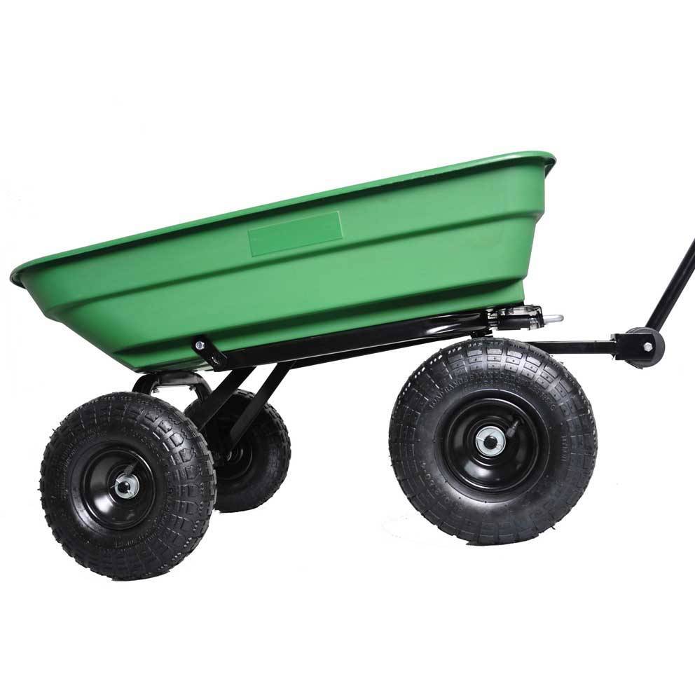 Folding Garden Dump Cart With Steel Frame And 10-in., 300-Pound Capacity - Outdoor Chilling