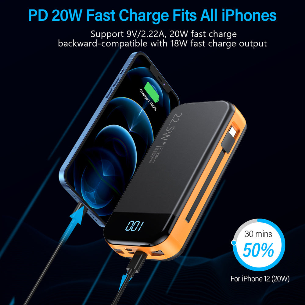 Comes With A 2-wire Digital Display Super Fast Charging Power Bank - Outdoor Chilling