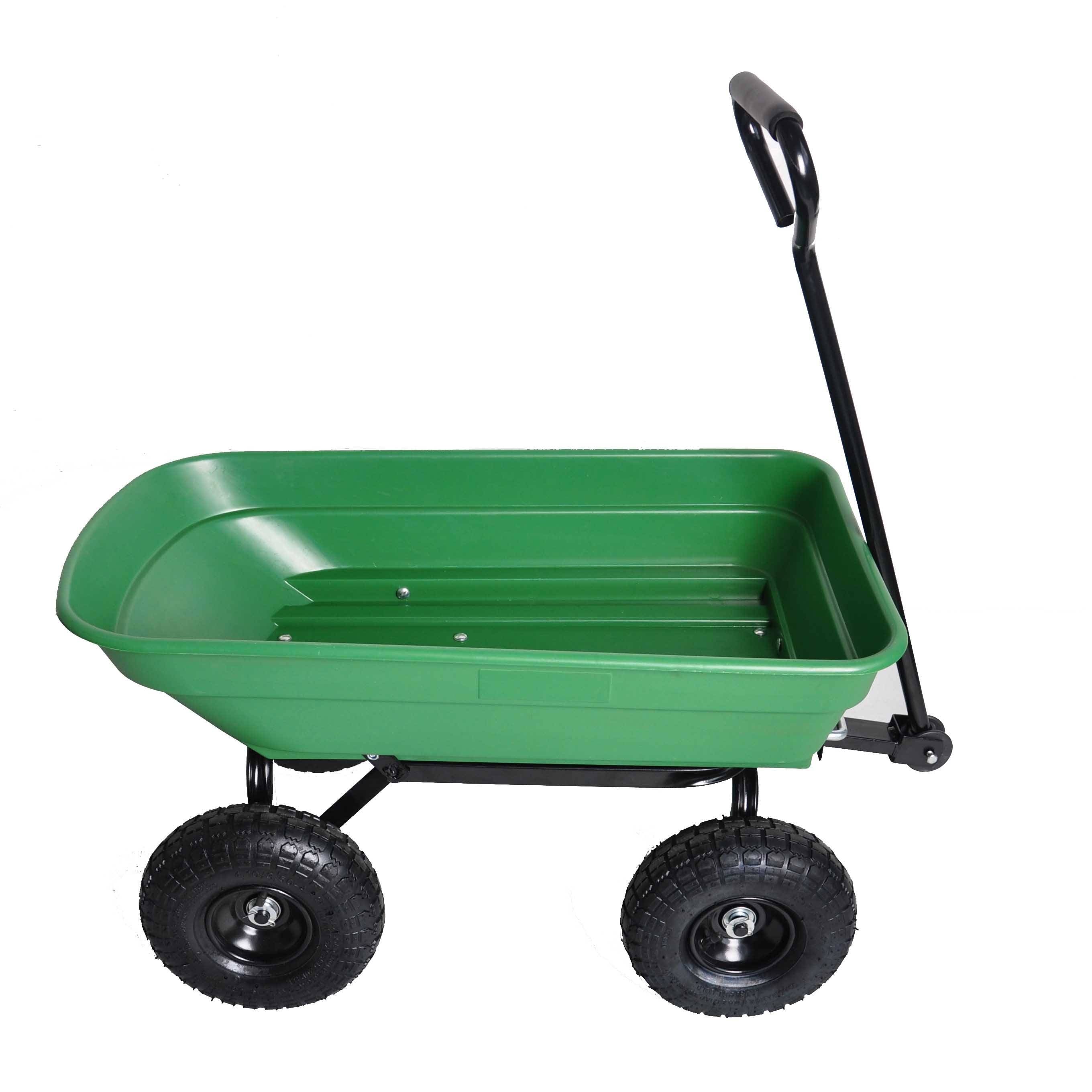 Folding Garden Dump Cart With Steel Frame And 10-in., 300-Pound Capacity - Outdoor Chilling