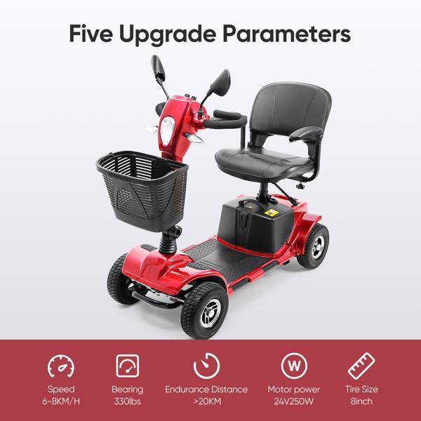 4-wheel Electric Scooter With Basket And Extended Battery - Outdoor Chilling