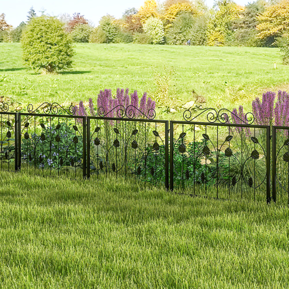 Decorative Garden Fence With 8 Panels Animal Barrier - Outdoor Chilling
